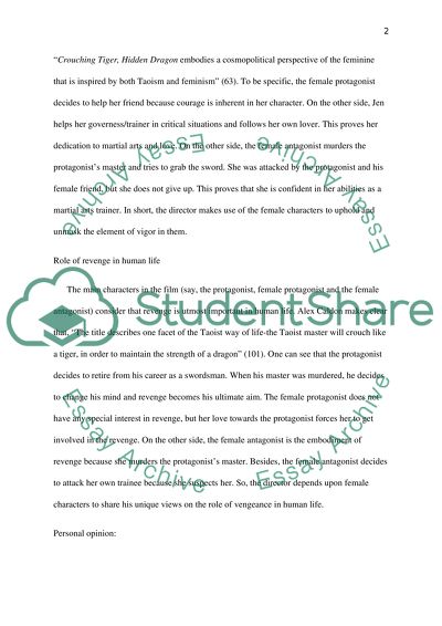 Crouching tiger, hidden dragon by Ang Lee