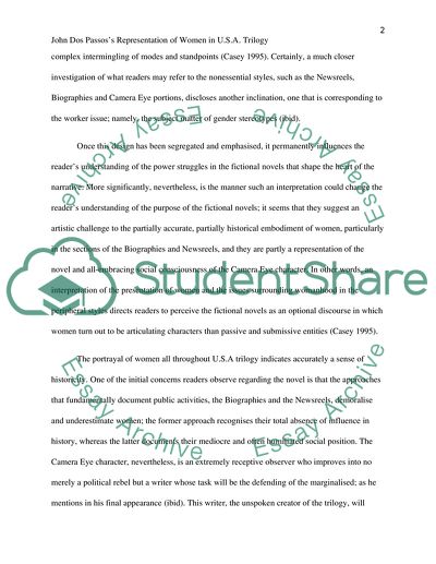 John Dos Passoss Representation of Women in U.S.A. Trilogy