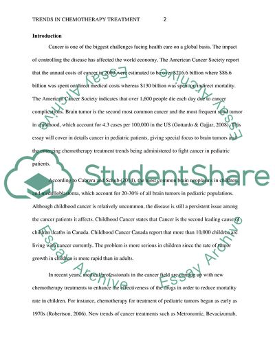 New Trends in Chemotherapy Treatment of Pediatric Patients