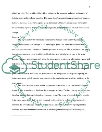 Genres of Digital Documents: Global Warming