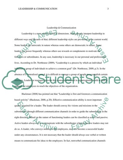 Leadership and Communication