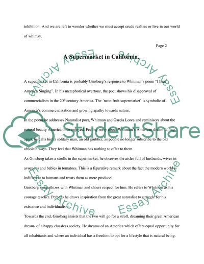 Critical Review of A Streetcar Named Desire, and A Supermarket in California