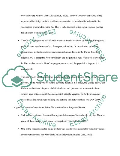 Swine Flu Vaccination of Pregnant Women