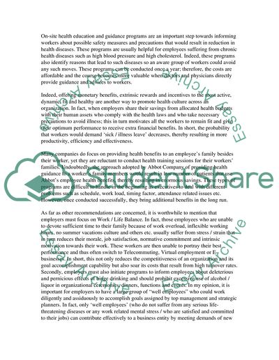 The Cost-Benefit of Well Employees