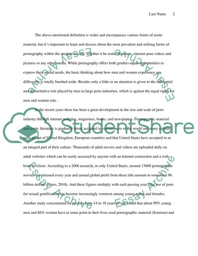 The Issue of Pornography and Sexuality