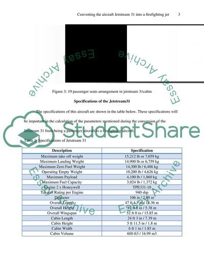 Converting the Aircraft Jetstream 31 into a Firefighting Jet