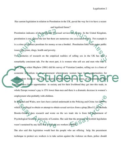 Legislation of Prostitution in the UK