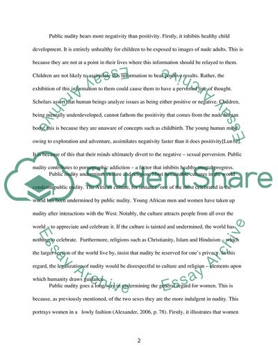 Features of Public Nudity