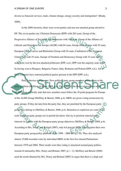 A Dream of One Europe: The European Parliament and the Electoral Democratic System and Power