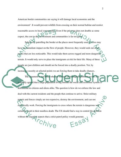 Illegal imagration and border control