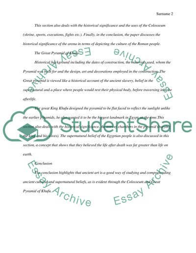 Analysis of Art Objects from Ancient Egypt and Ancient Rome