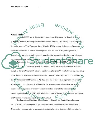 Post-Traumatic Stress Disorder as an Incurable Disease and Its Symptoms