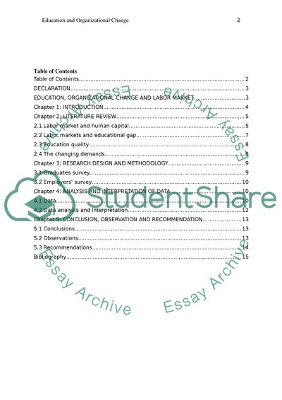 Education and Organizational Change