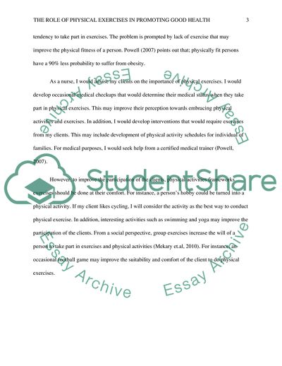 The Role of Physical Exercises in Promoting Good Health