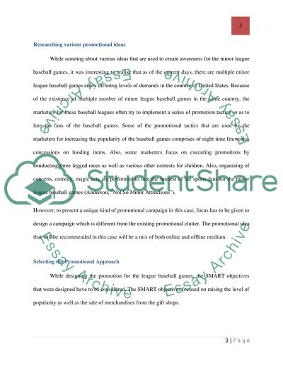 Promotion plan for increasing attendance at a minor league baseball game