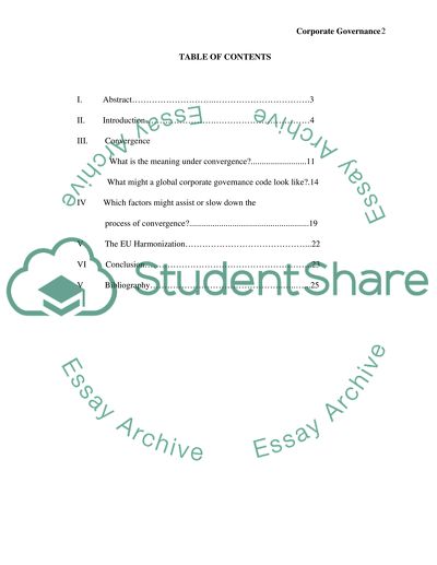 It would not be possible to create a global corporate governance code