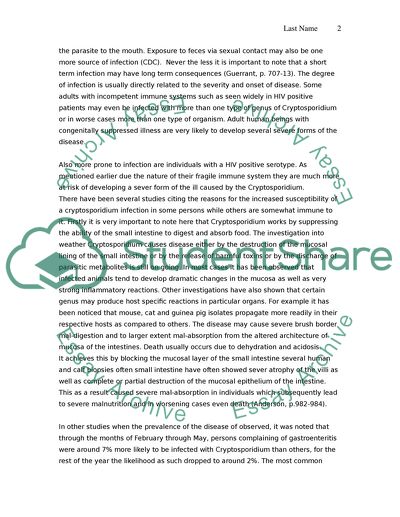 Morbidity and Mortality Weekly Analysis of the Disease Cryptosporidiosis