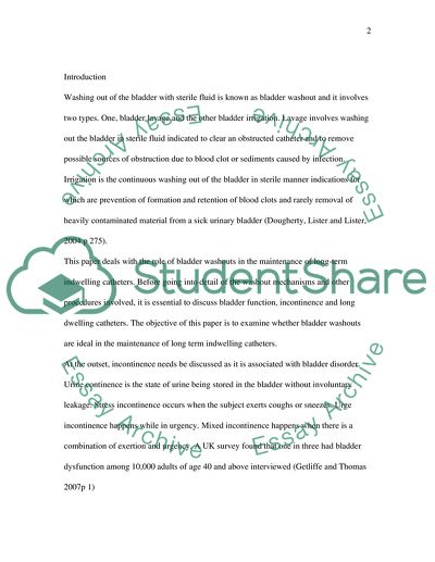 Bladder washouts in the maintanence of long term indwelling catheters