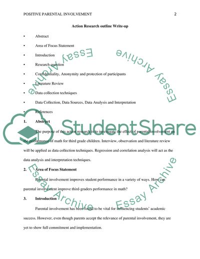 The Effects of Positive Parental Involvement on Third Grade Students Math Success