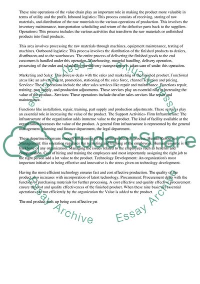 Business Process Management: Value Chain In Business Operations