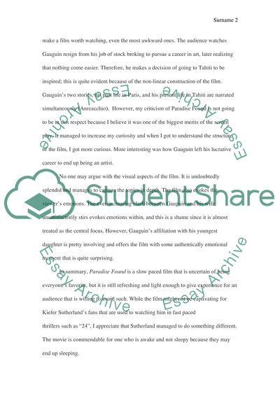 Analysis of Paradise Found Film