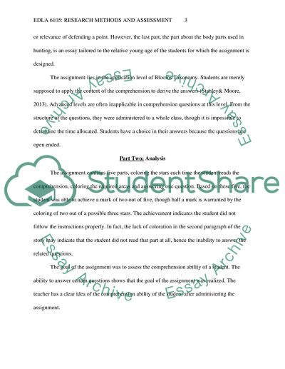 Assessment Analysis Assignment