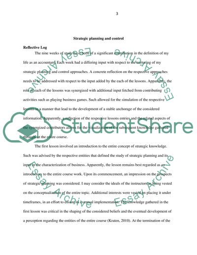 Strategic Planning and Control