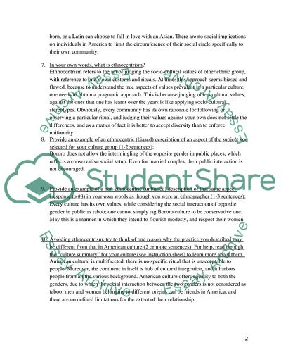 Assignment 2-Exploring Ethnographies