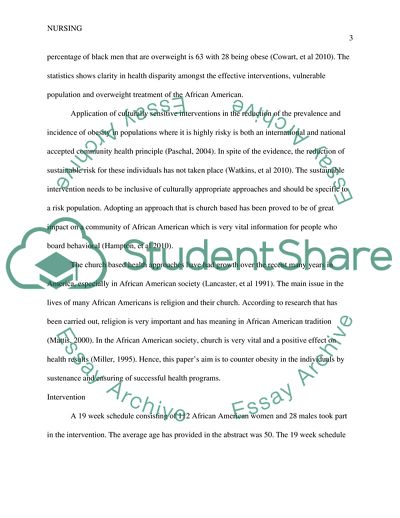 Obesity in African American Population within the United States