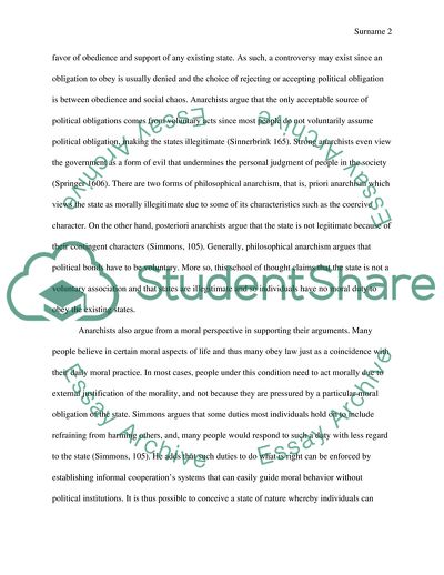 Assessing A. J. Simmonss Theory of Philosophical Anarchism