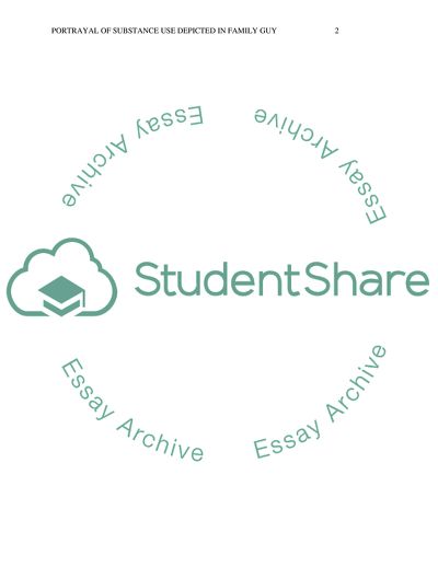 Portrayal of Substance Use Depicted in Family Guy