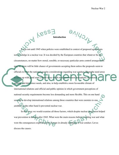 Did the possession of nuclear weapons prevent war in Europe after 1945