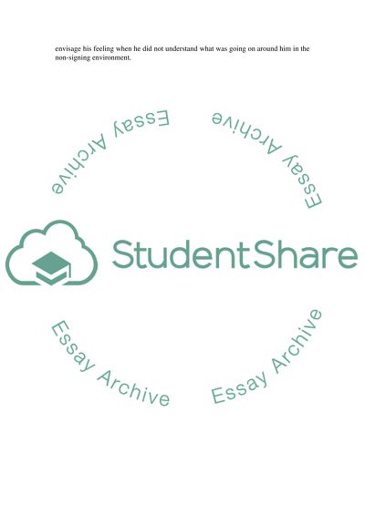 Deaf culture. This paper contains answers for two questions about Deaf Again Book