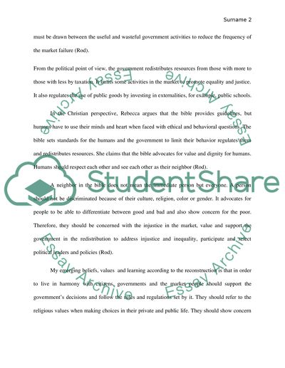 Reconstruction of Rebecca Blank's article and conclude with reflection