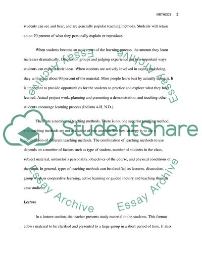 Variety of Teaching Methods