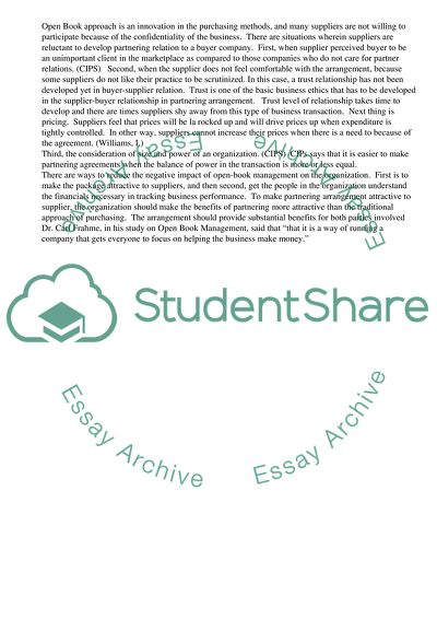 The Concept of Open Book Costing