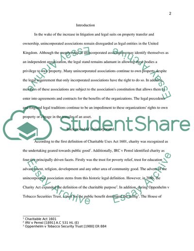 Unincorporated Associations and Common Laws