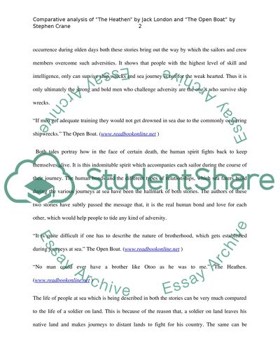 Comparative analysis between The Heathen by Jack London and The Open Boat by Stephen Crane