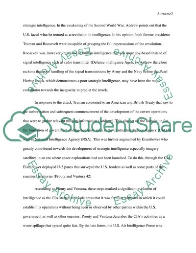Analysis of the Evolution of Strategic Intelligence Beginning in WWII