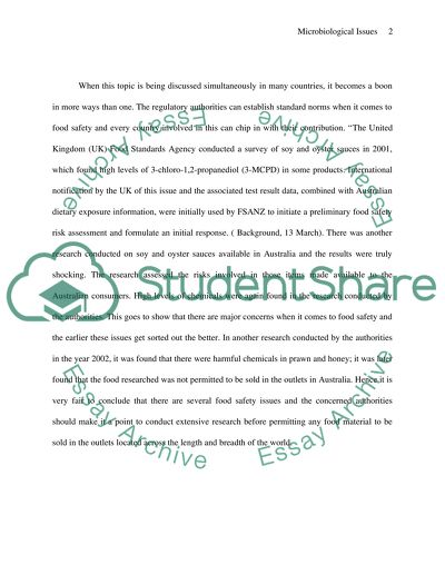 Paper on Microbiological Issue