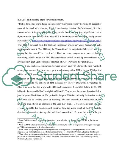 The Rise in Importance of FDI for Multinational Enterprises