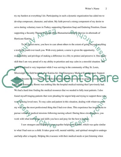 If accepted to nursing school, what unique perspectives or talents do you bring to the profession of nursing