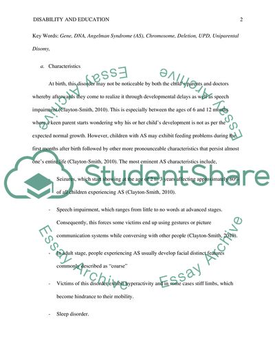 Education of Angelman Syndrome