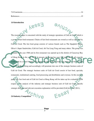 Management of Caf de Cora