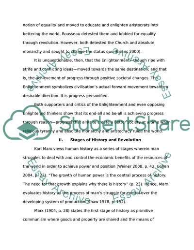 The Enlightenment and Progress