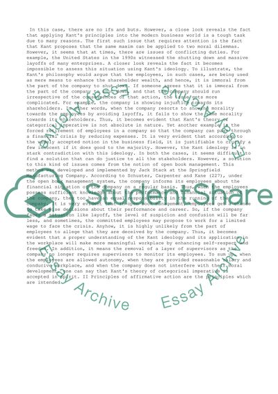 Business Ethics according to Kants Principles