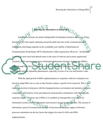 Knowing The Alternatives to Doing EISA