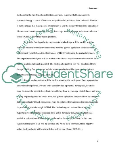 Aging and Human Growth Hormone Replacement Therapy