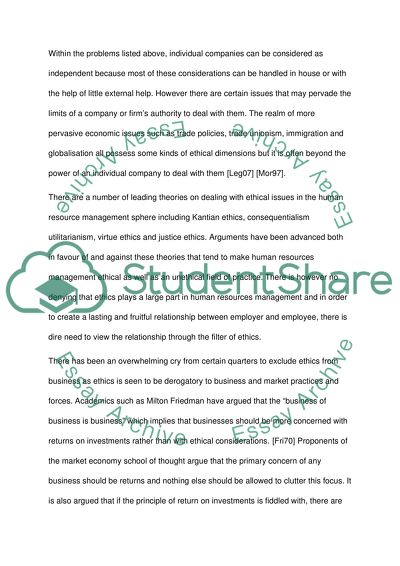 The Ethics of Human Resource Management