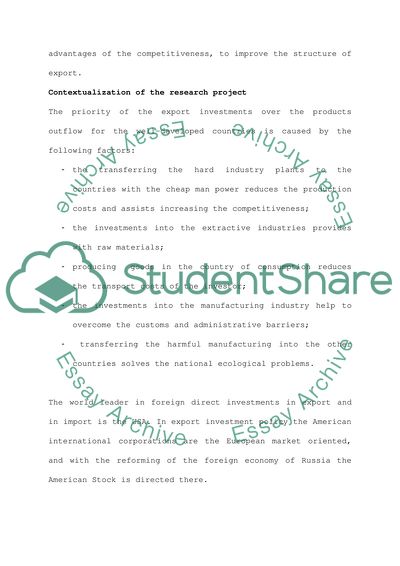 Foreign Direct Investments into Russia